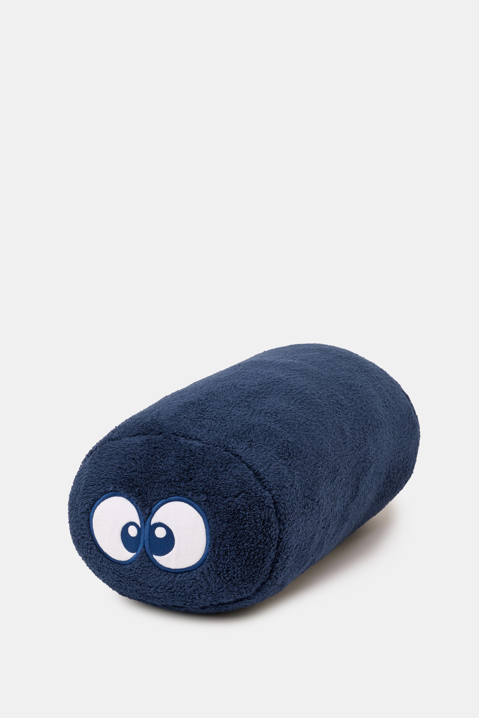 Donkerblauw kussen van zachte teddystof