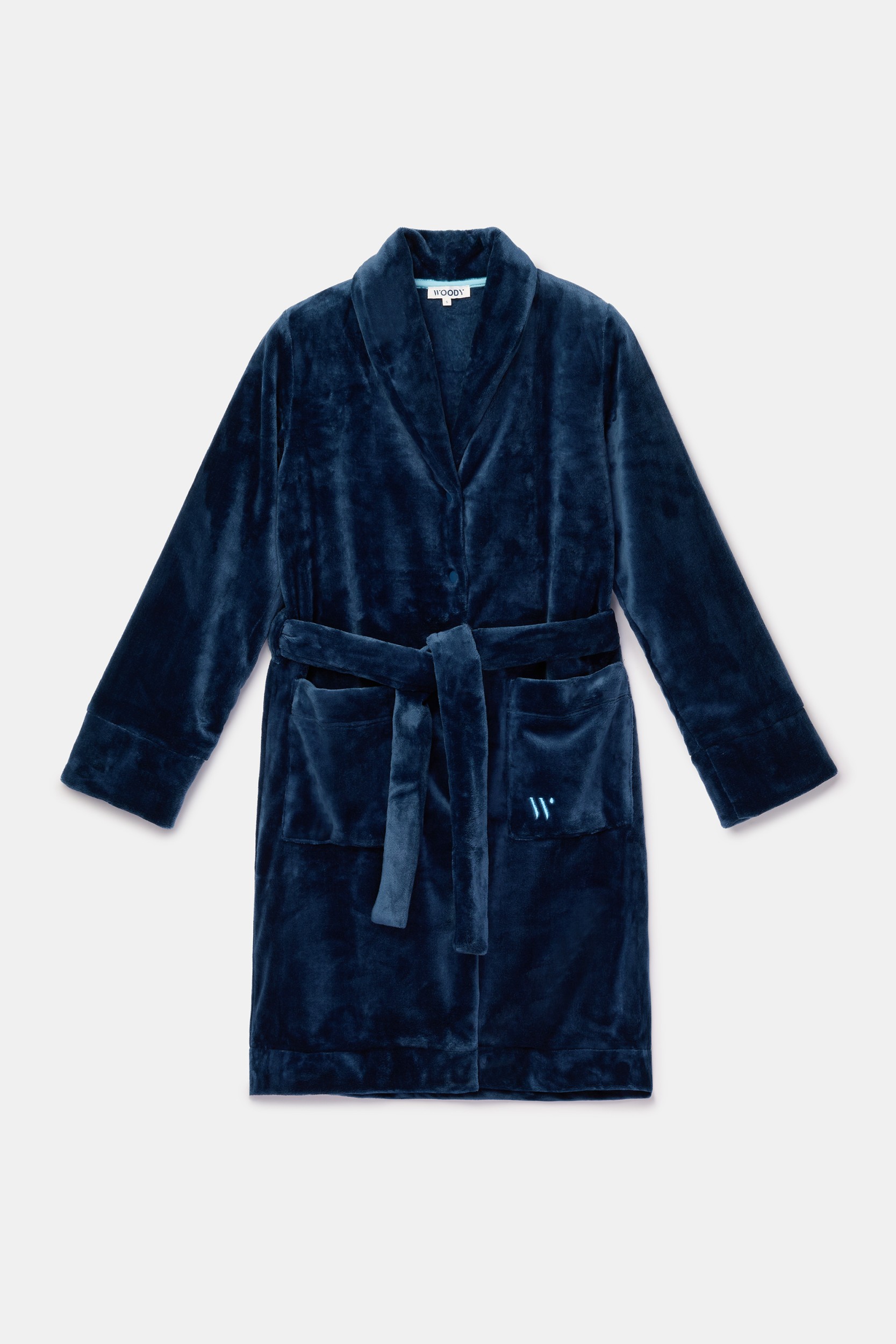 Donkerblauwe badjas van fleece