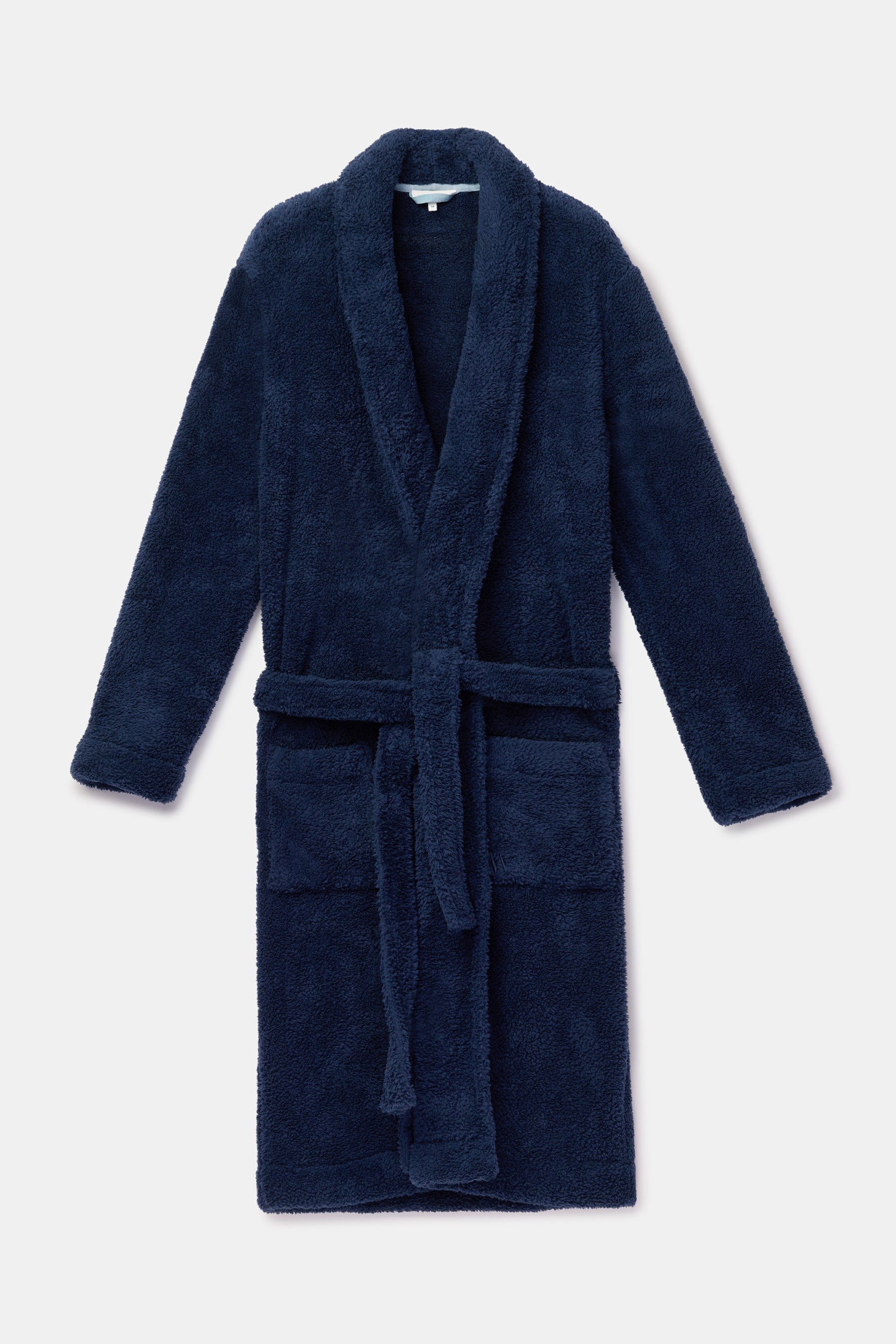 Donkerblauwebadjas van teddystof