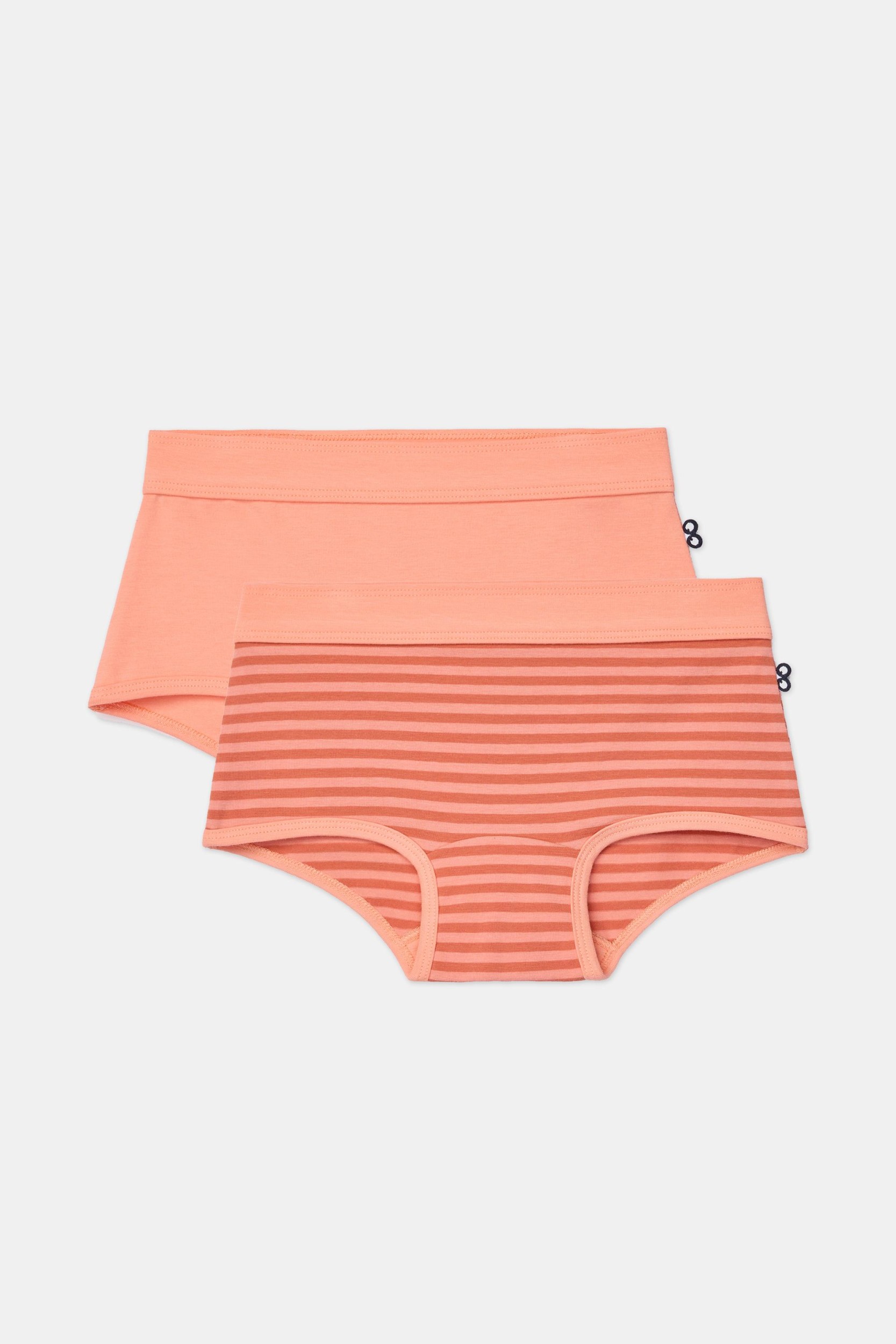 Duopack shorty's van stretch katoen - perzikoranje en gestreept