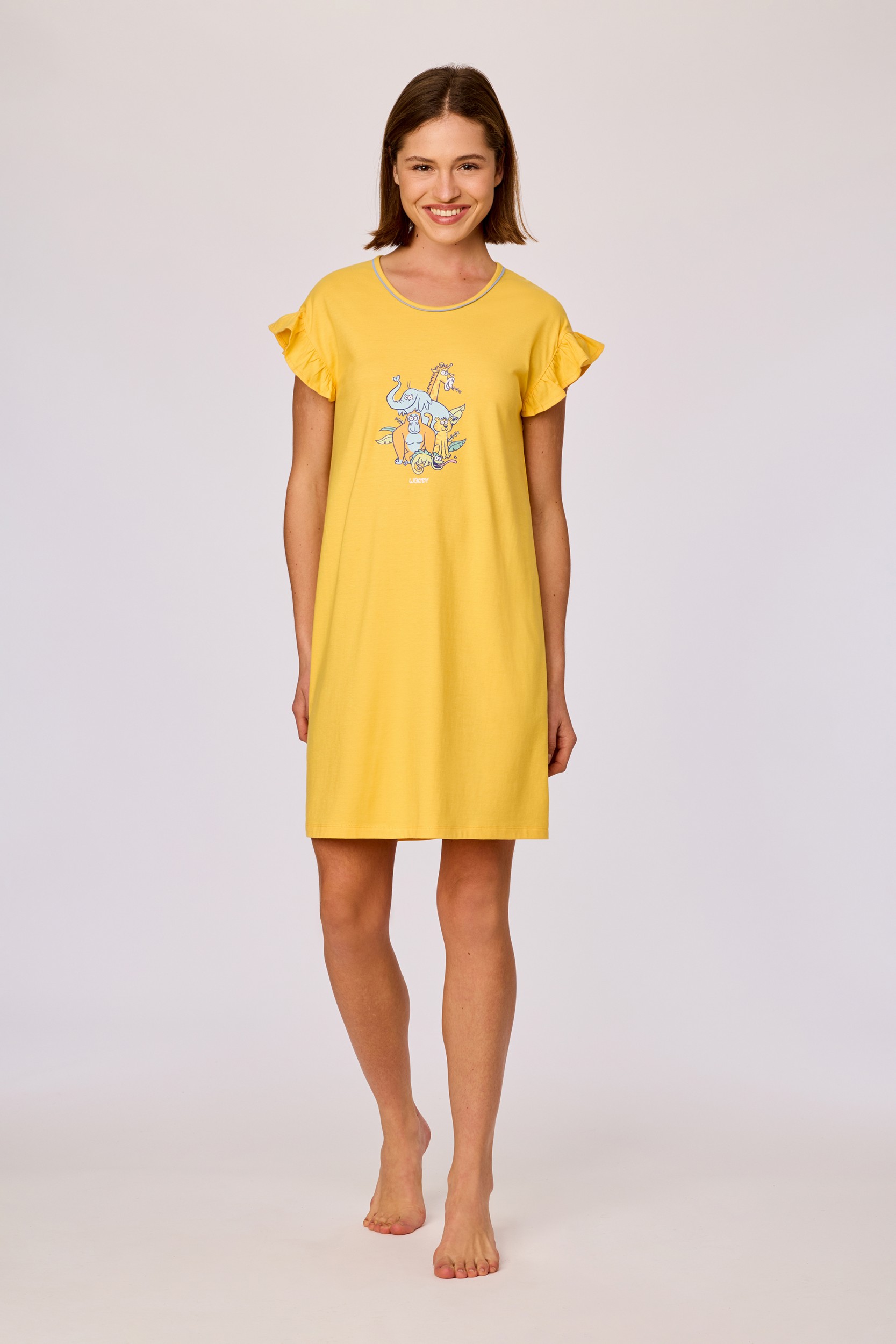 Geel slaapkleed van soepel katoen