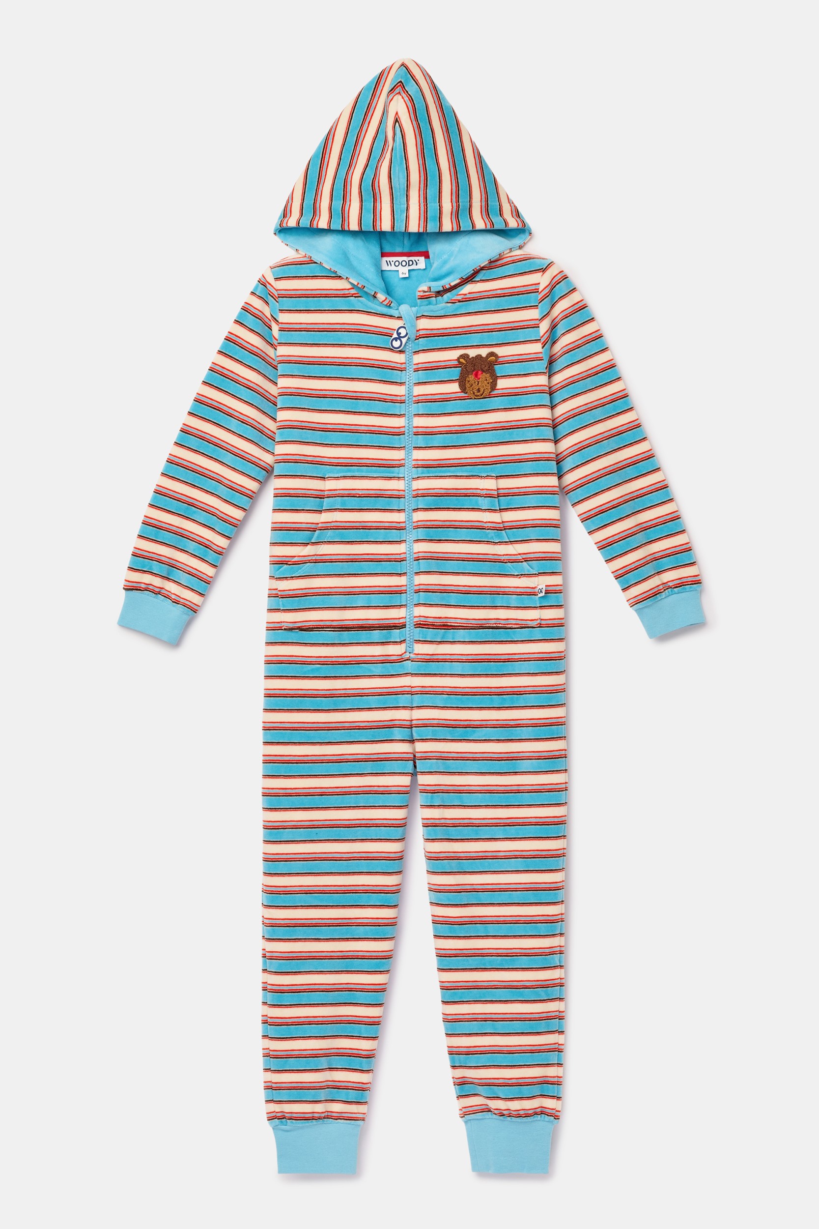 Gestreepte onesie van velours