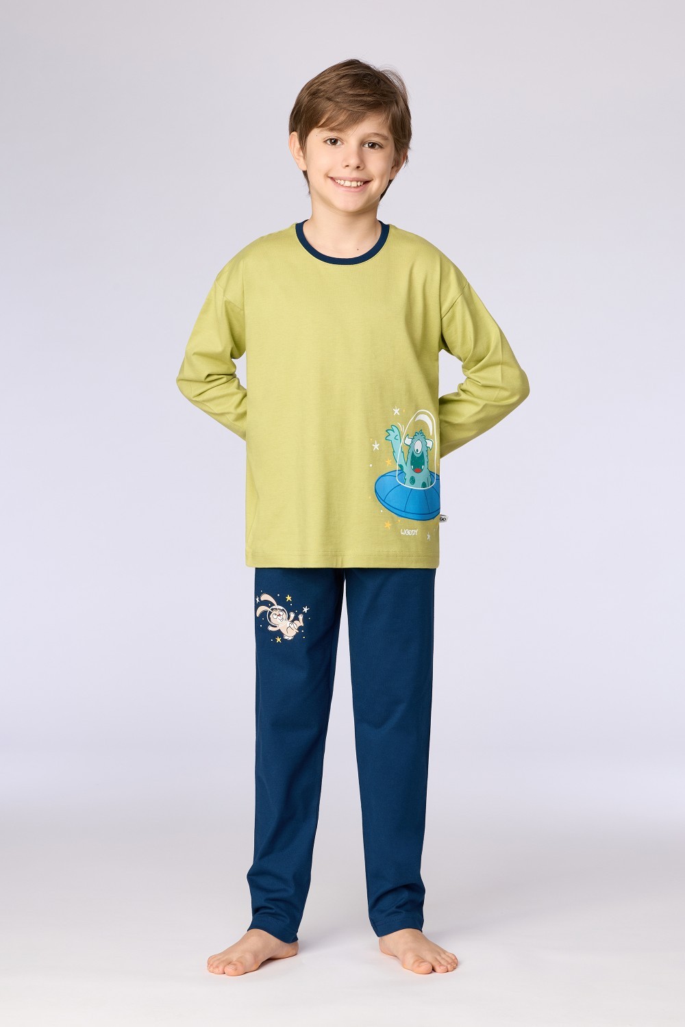 Groen-blauwe pyjama van katoen