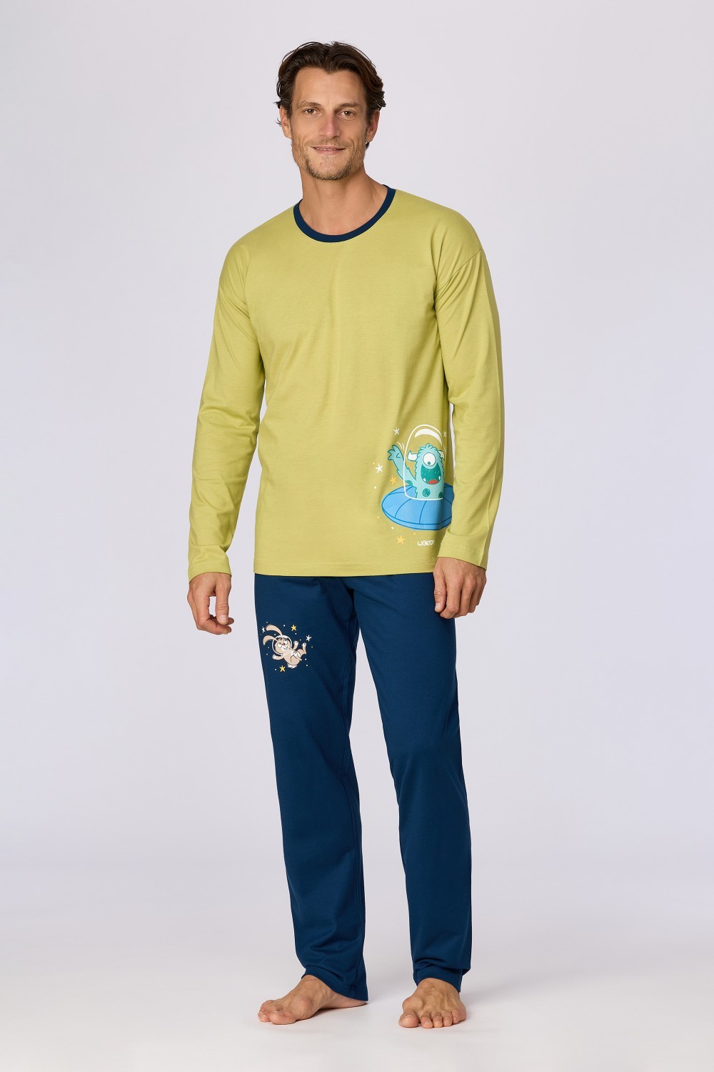 Groen-blauwe pyjama van katoen