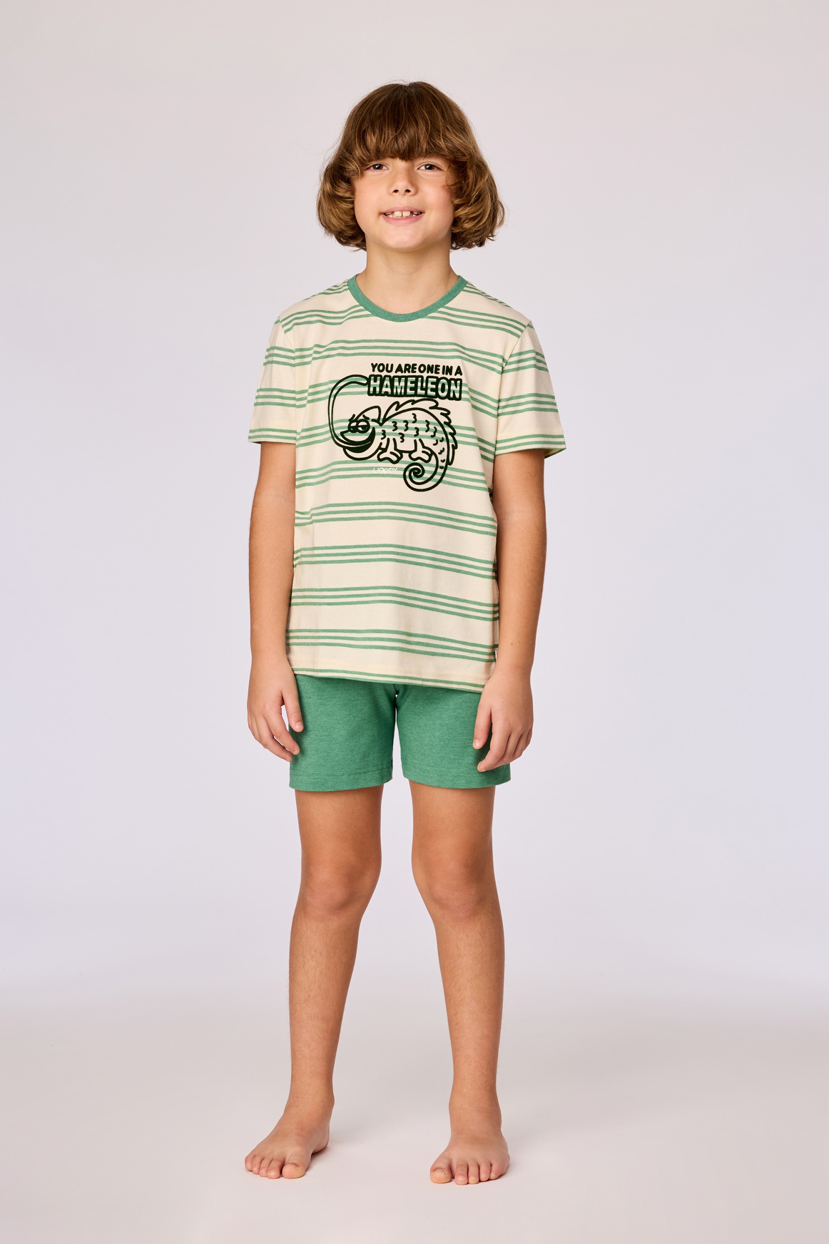 Groen gestreepte pyjama van soepel katoen