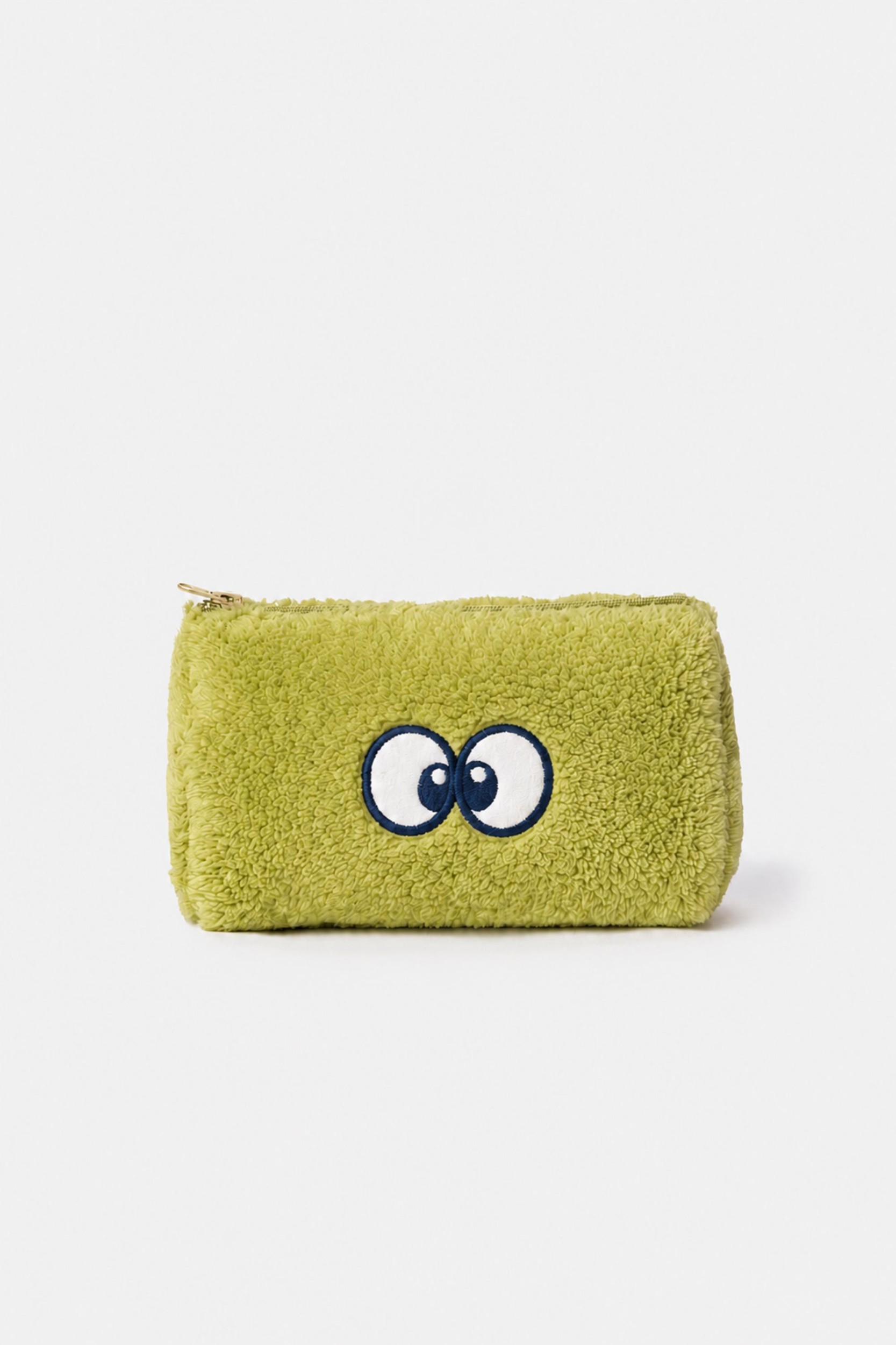 Groen zakje van zachte teddystof