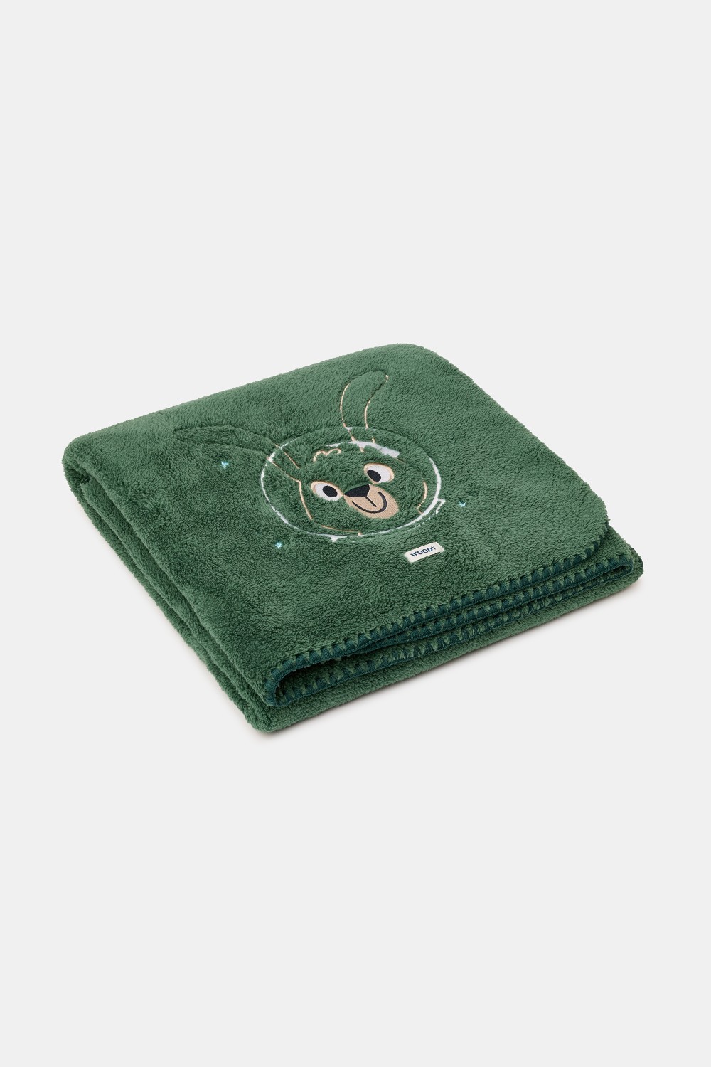 Groene plaid van zachte teddystof