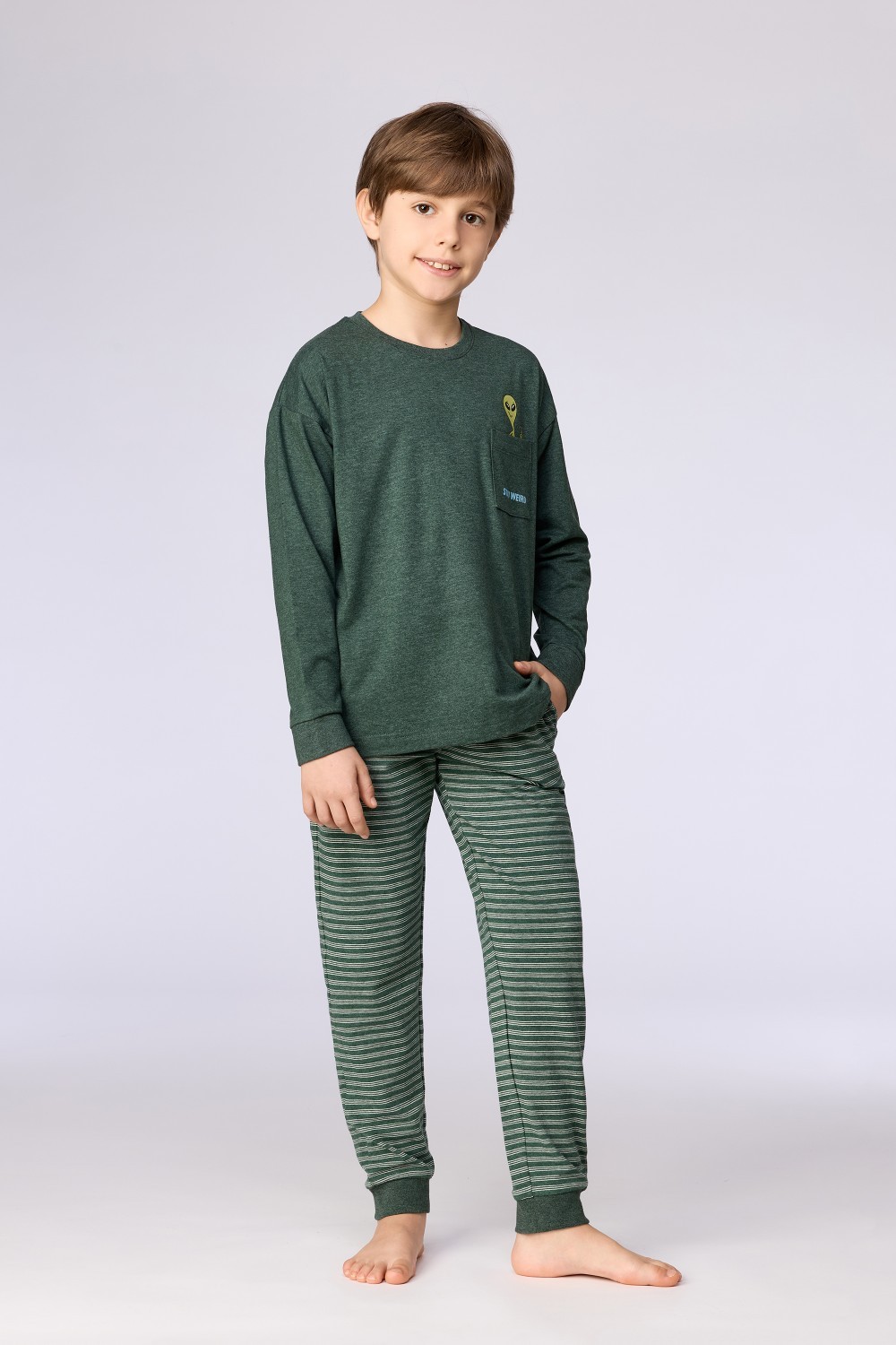 Groene pyjama van katoen