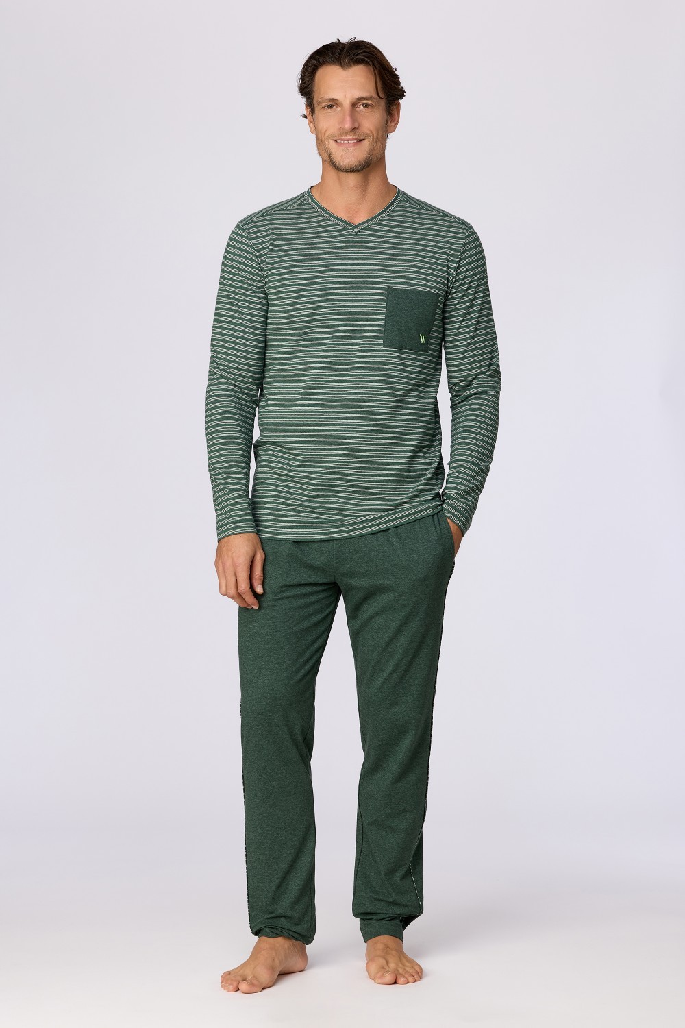 Groene pyjama van katoen