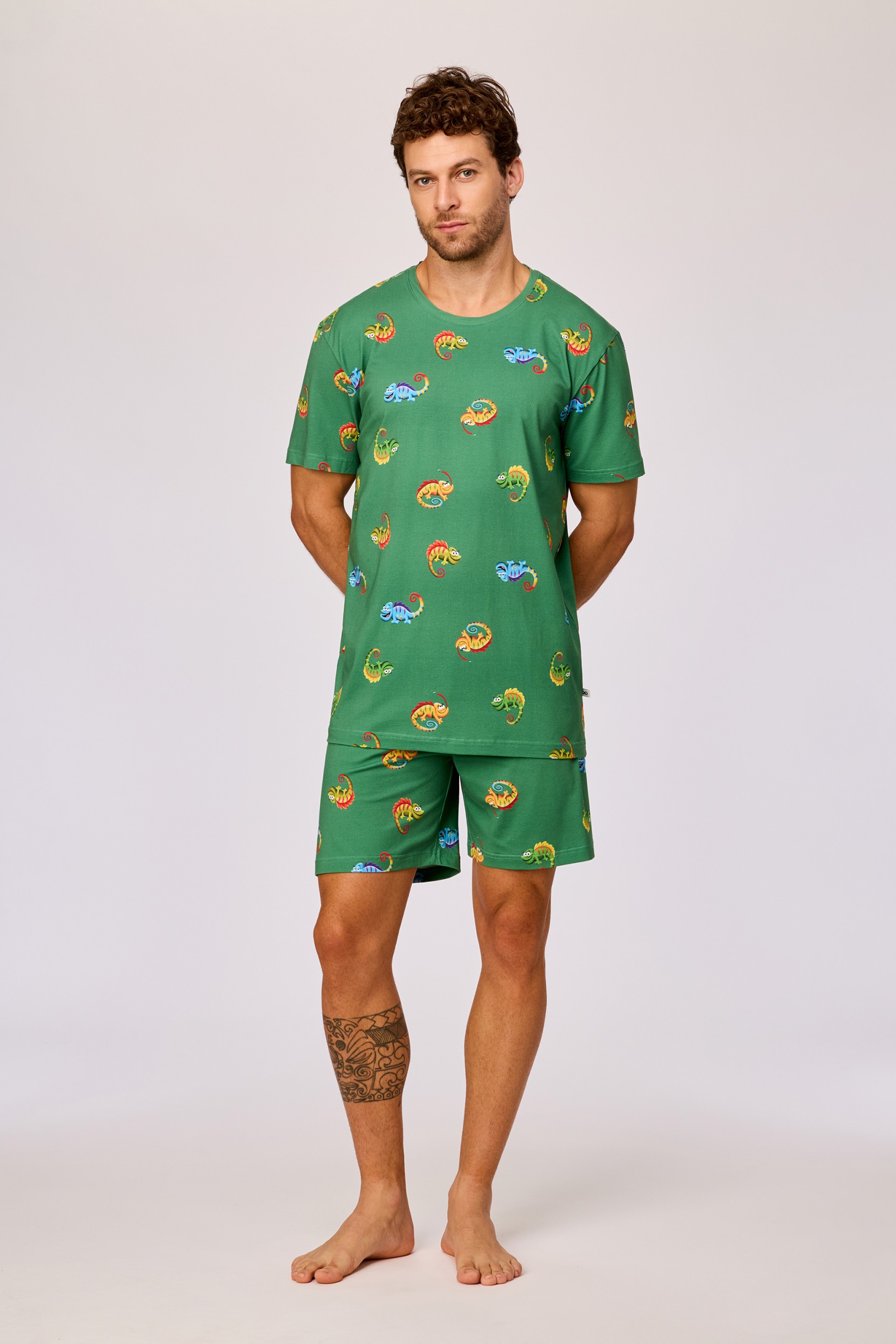 Groene pyjama van soepel katoen