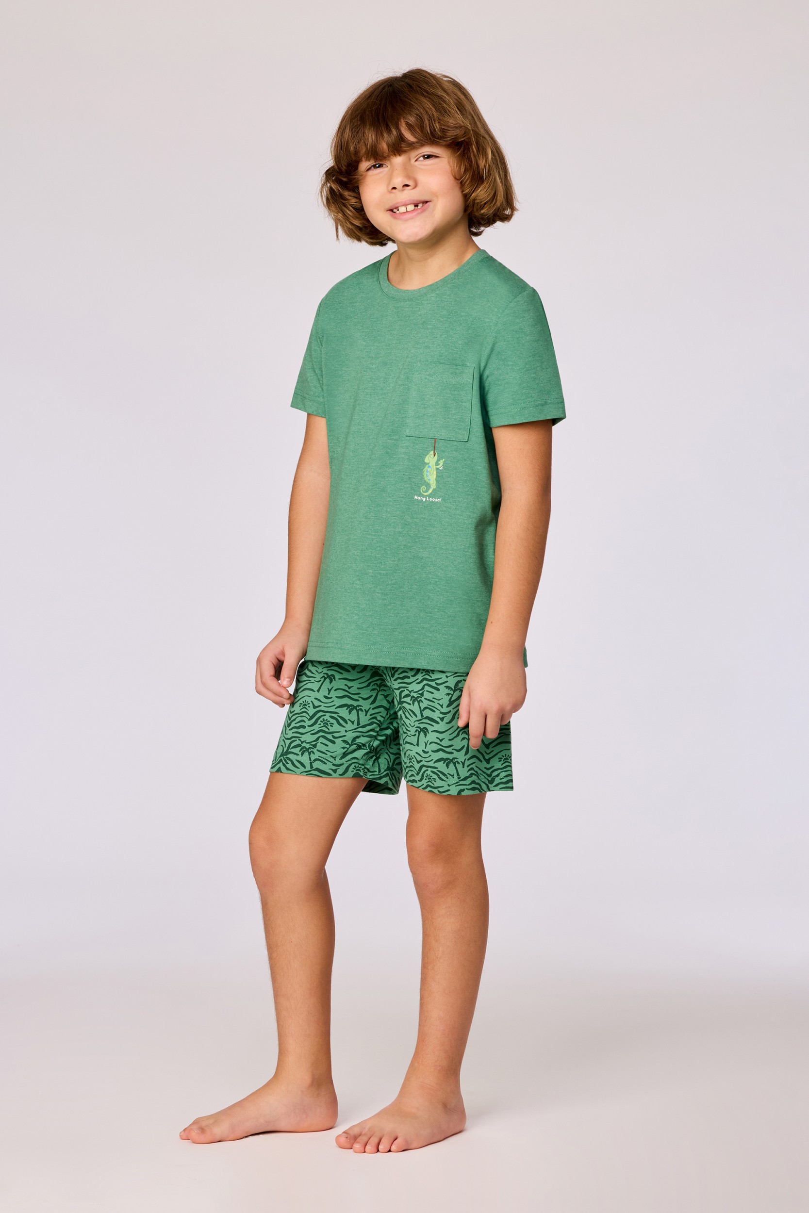 Groene pyjama van soepel katoen