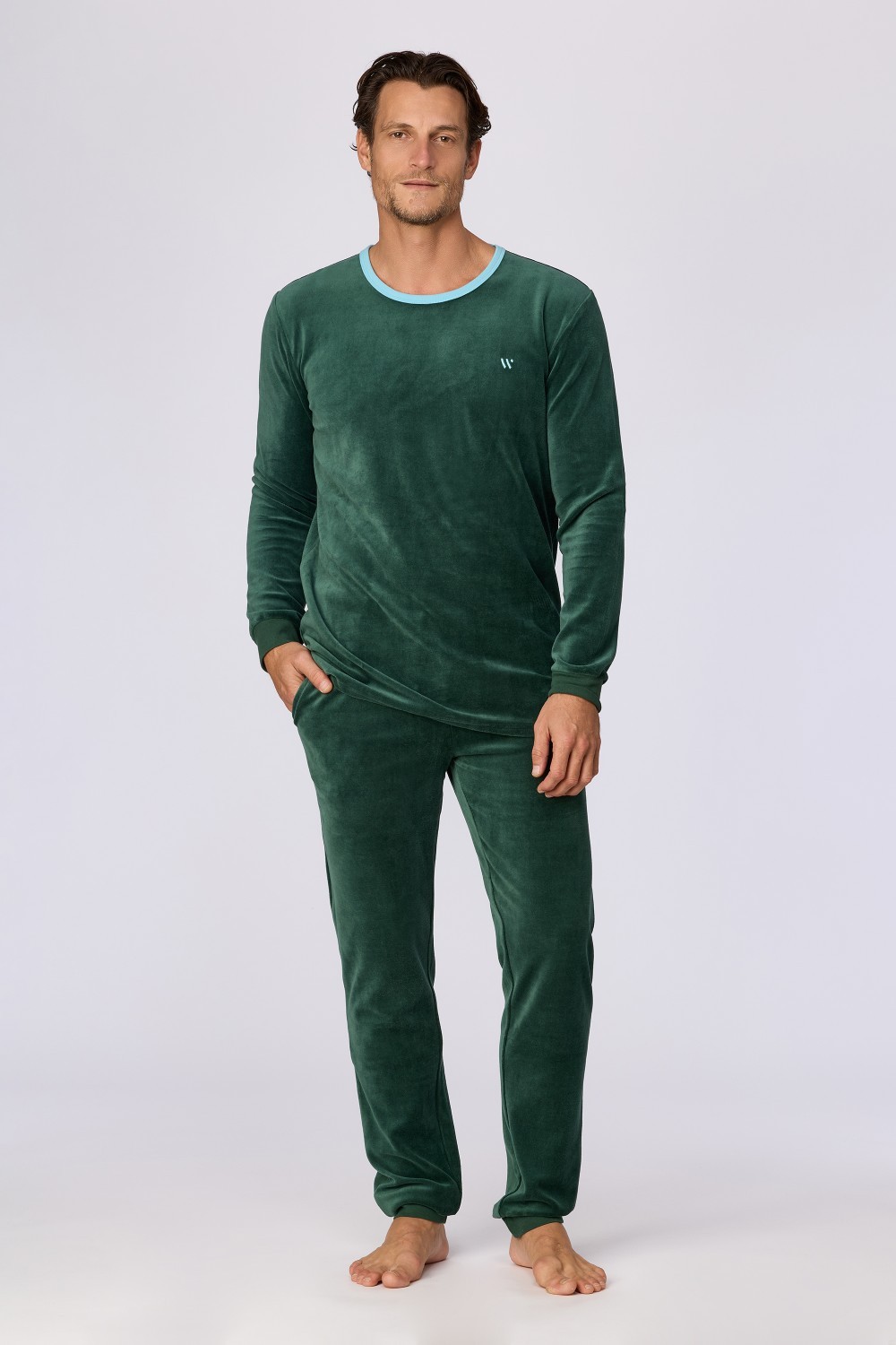 Groene pyjama van velours