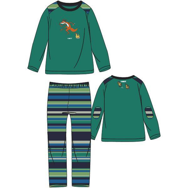 Graf Prestigieus patroon Woody Jongens-Heren pyjama, pepper green | Nuit de Folie