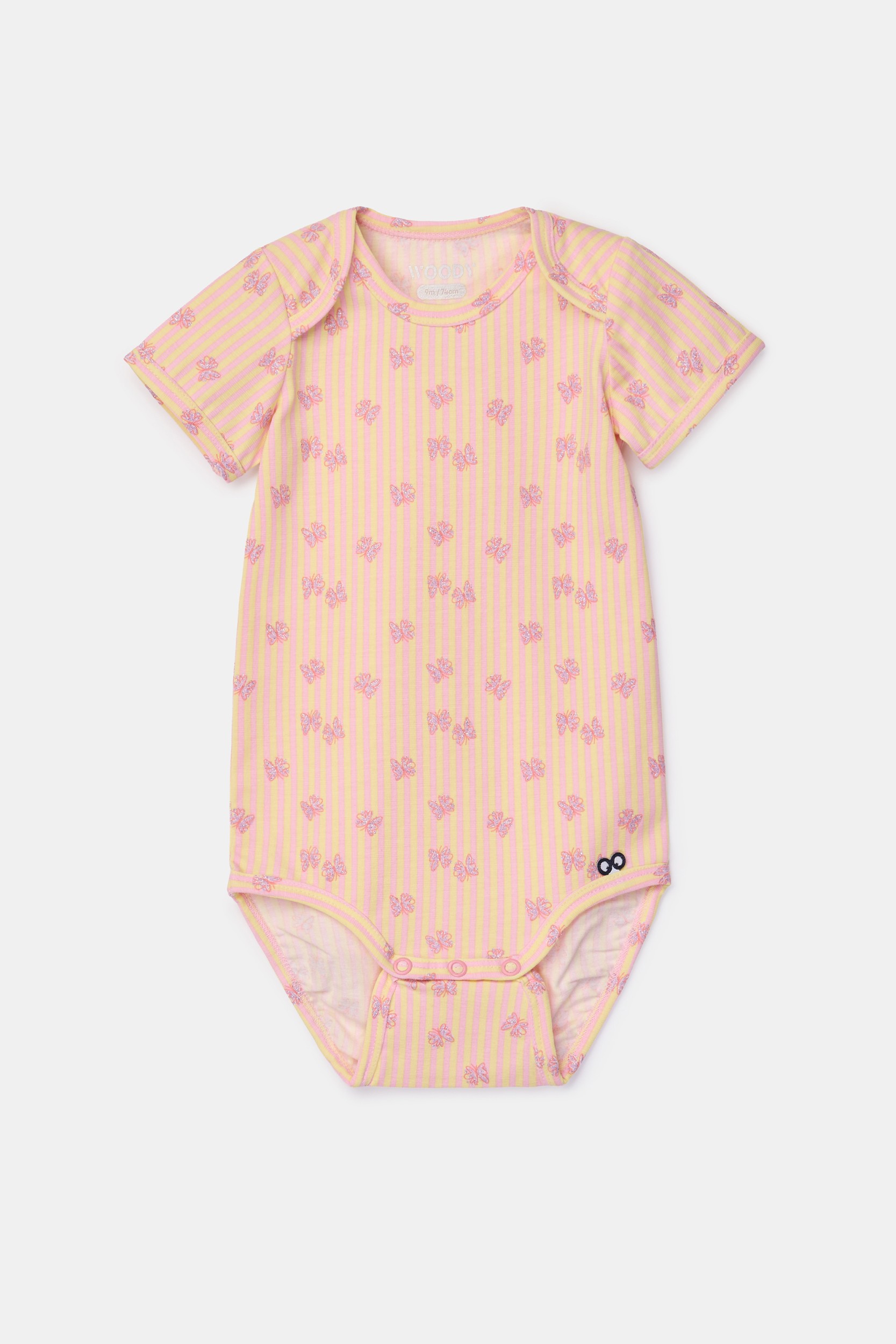 Kleurrijke body met korte mouwen van soepel katoen