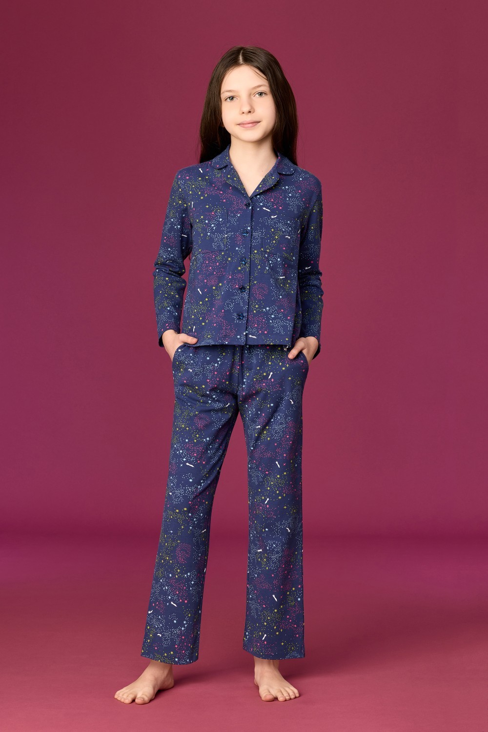 Meerkleurige pyjama van katoen