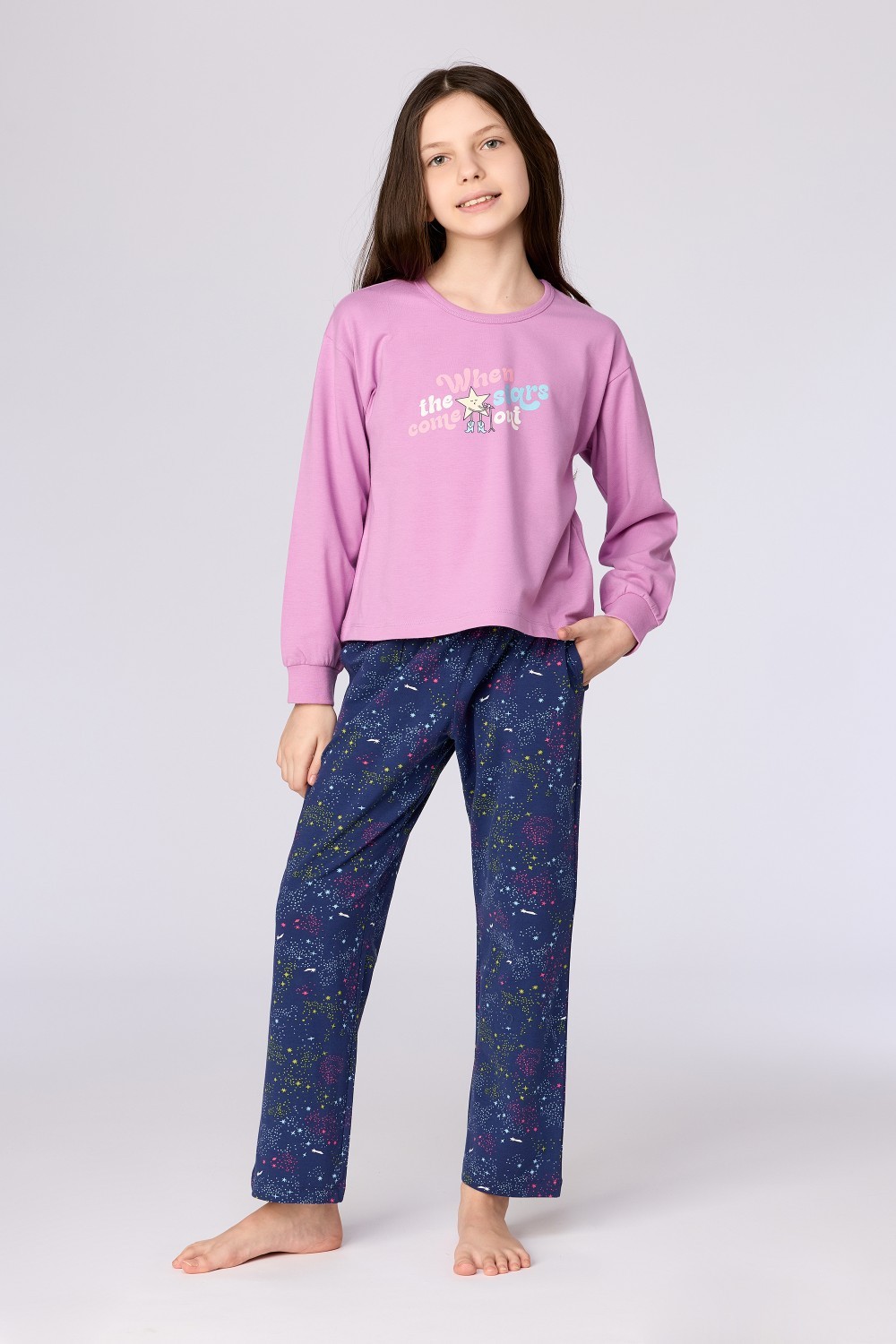 Meerkleurige pyjama van katoen