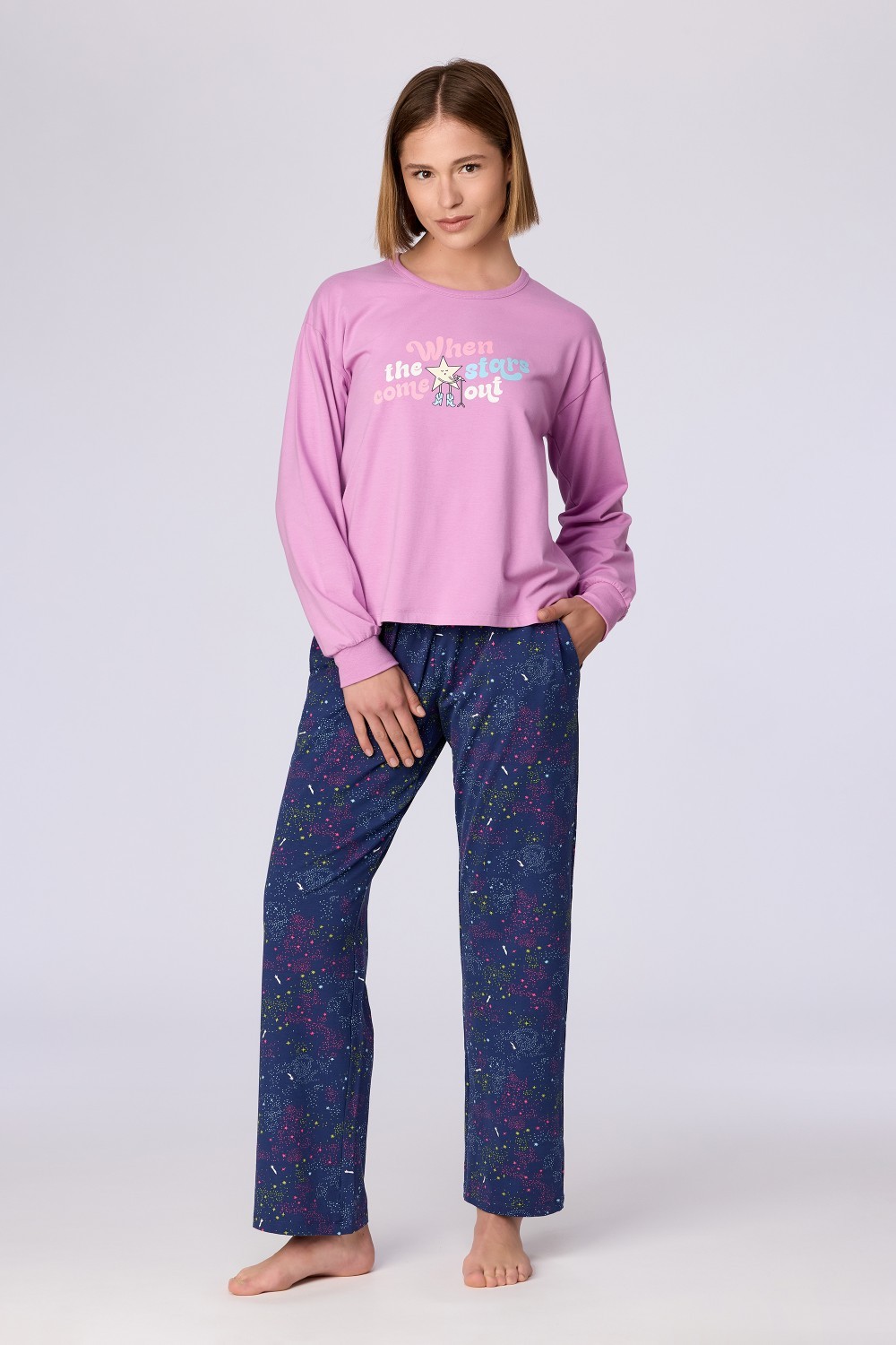 Meerkleurige pyjama van katoen