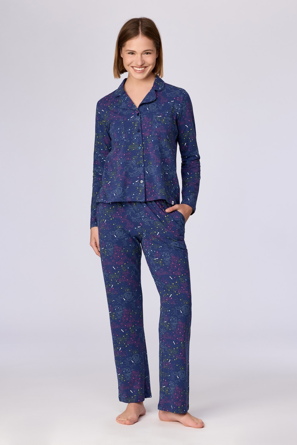 Meerkleurige pyjama van katoen