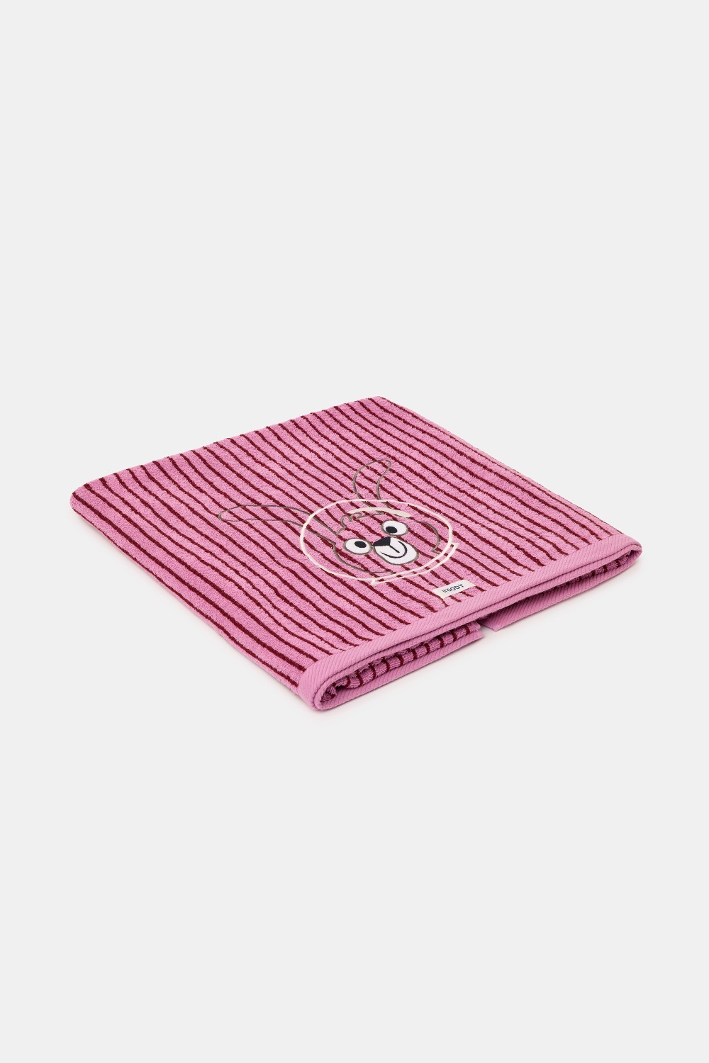 Roze gestreepte handdoek van badstof