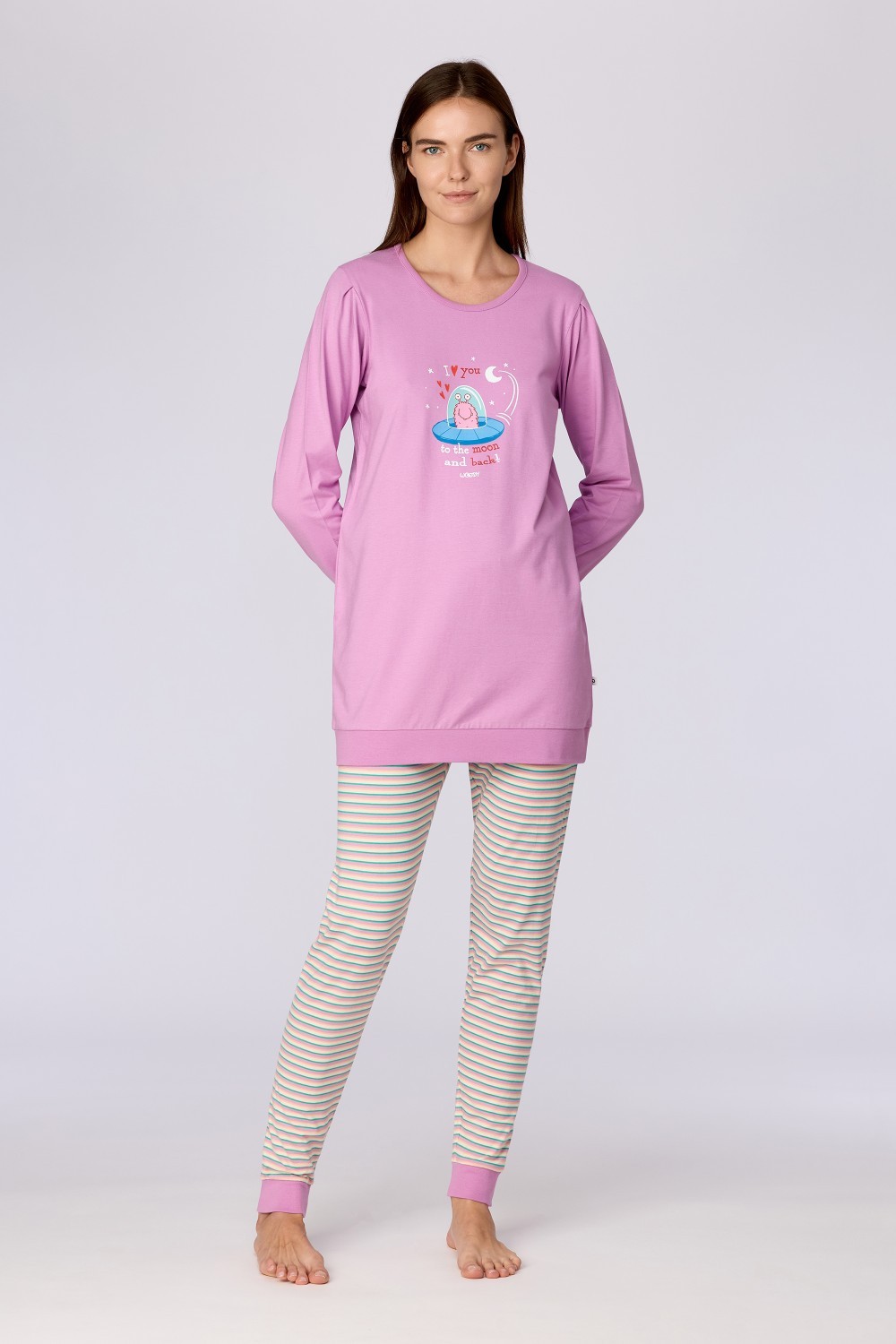 Roze gestreepte pyjama van katoen