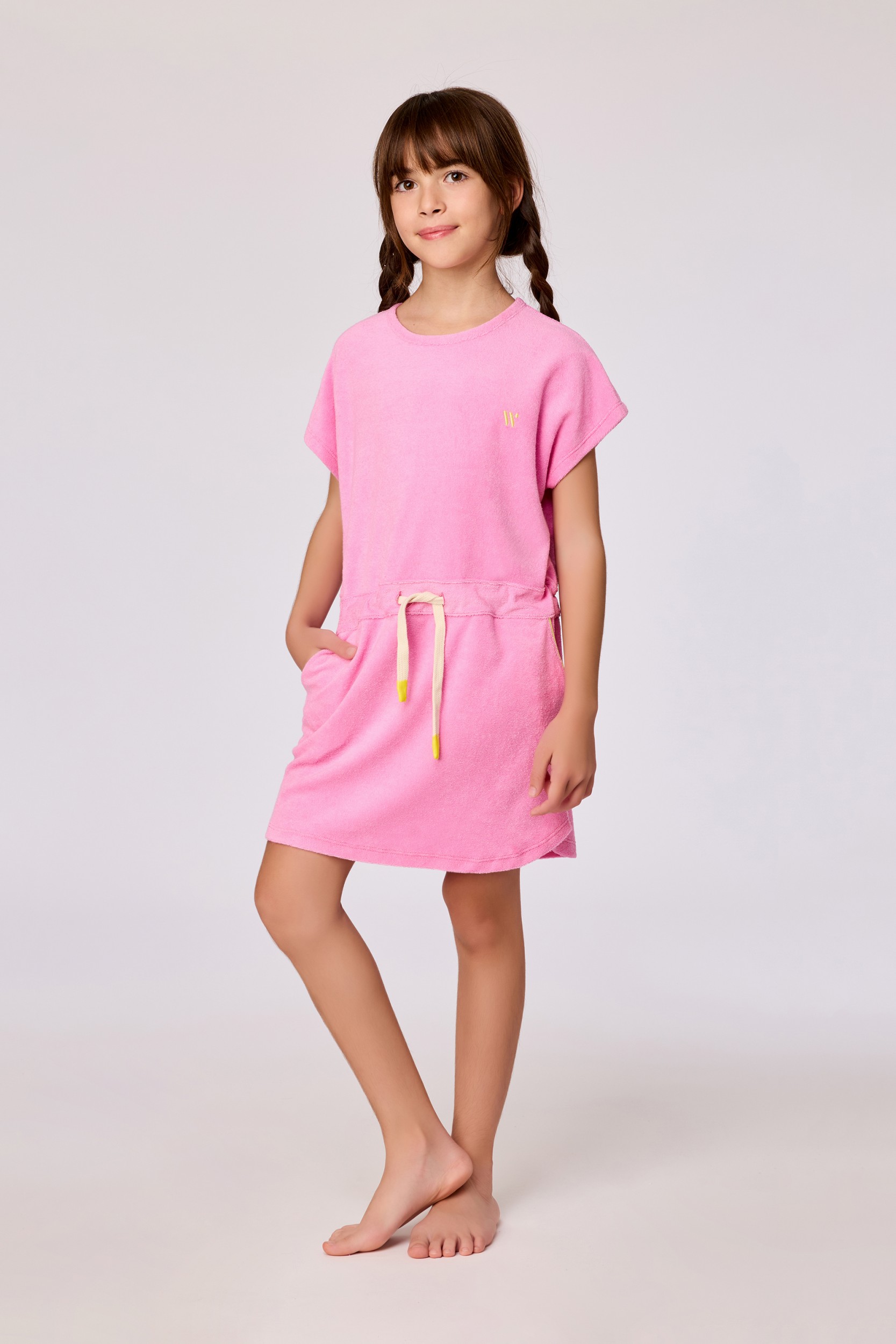 Roze jurk van badstof