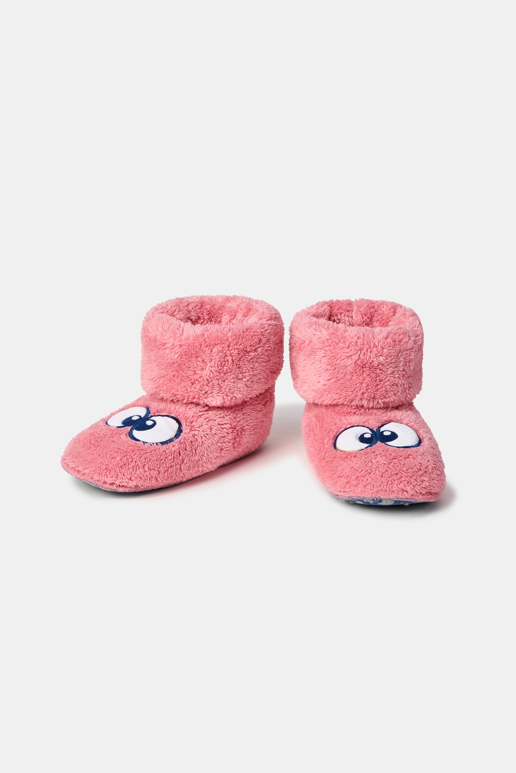 Roze pantoffels met ogen
