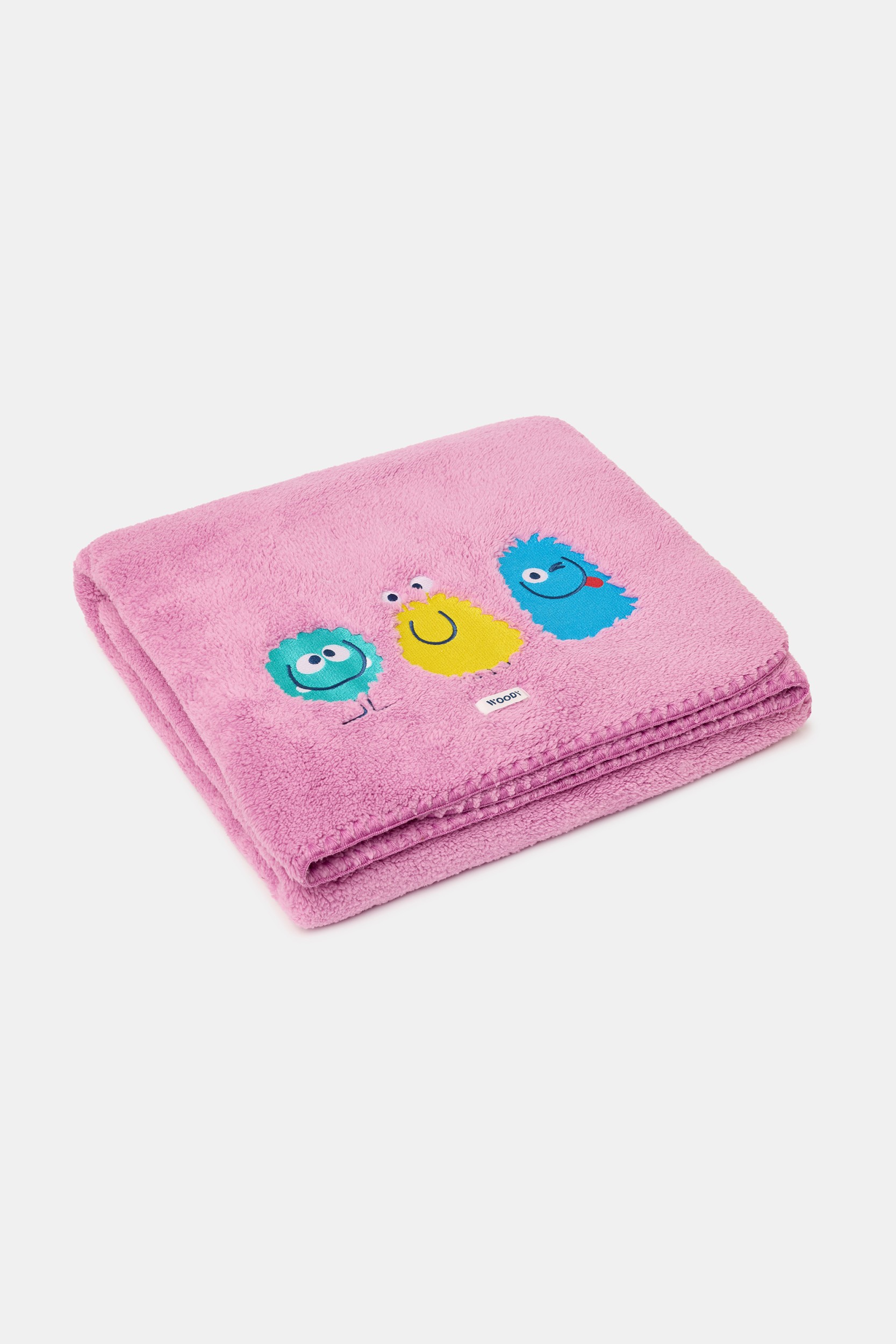 Roze plaid van zachte teddystof