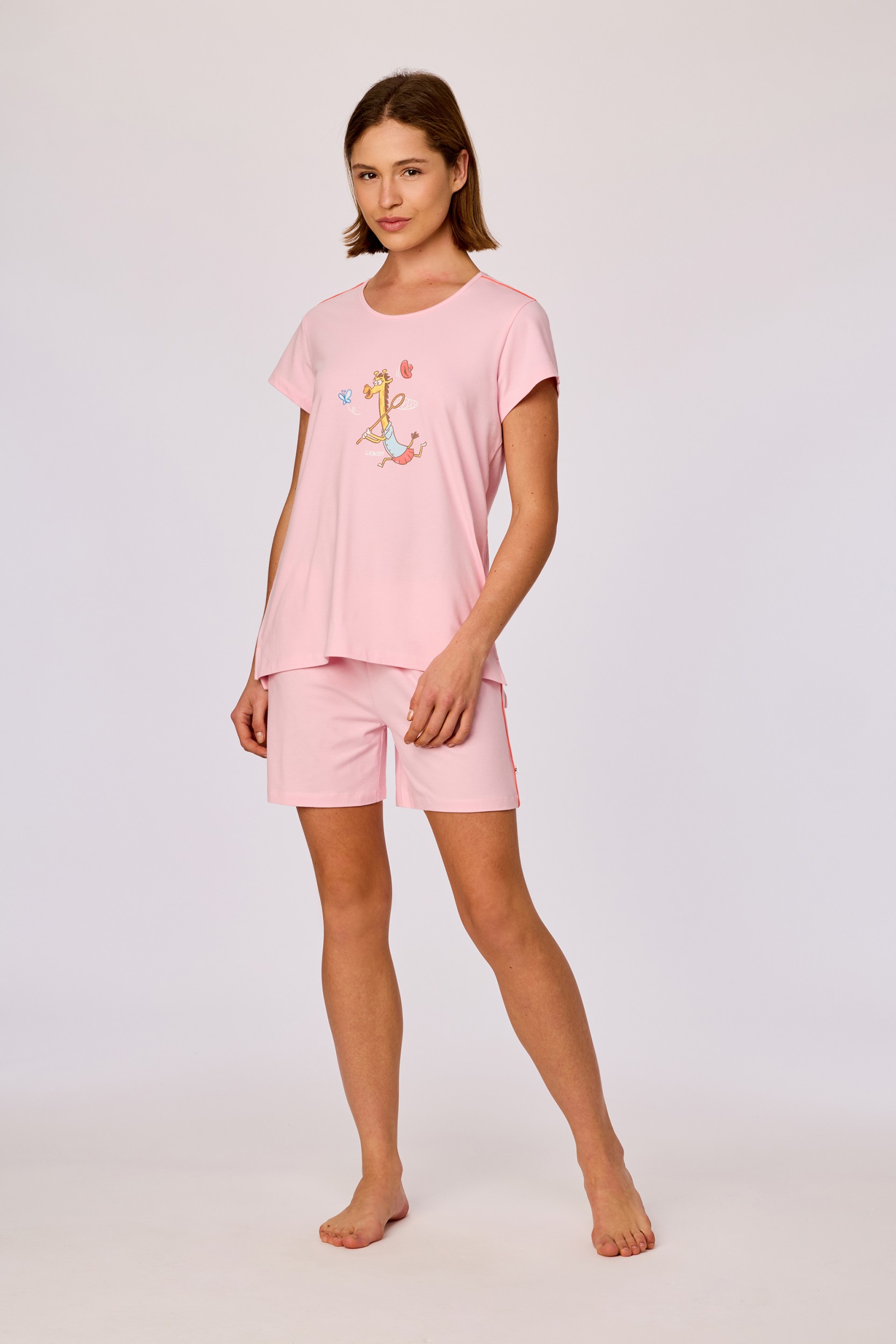 Roze pyjama van soepel katoen