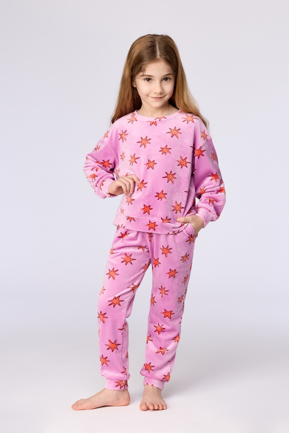 Roze pyjama van velours
