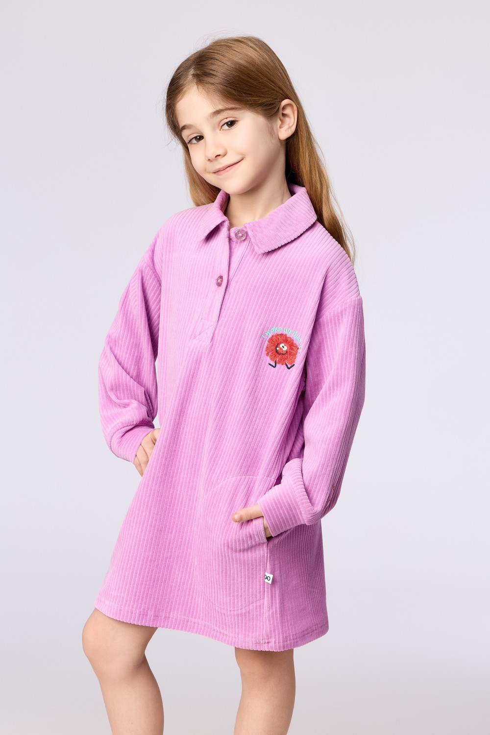 Roze slaapkleed van velours