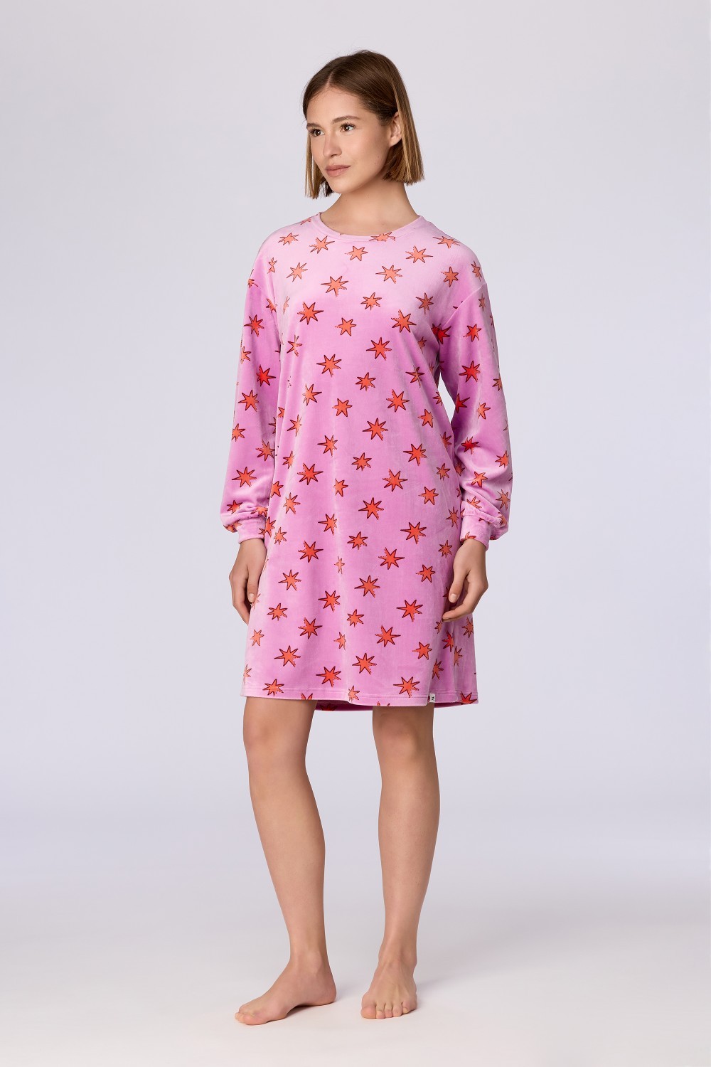 Roze slaapkleedje van velours