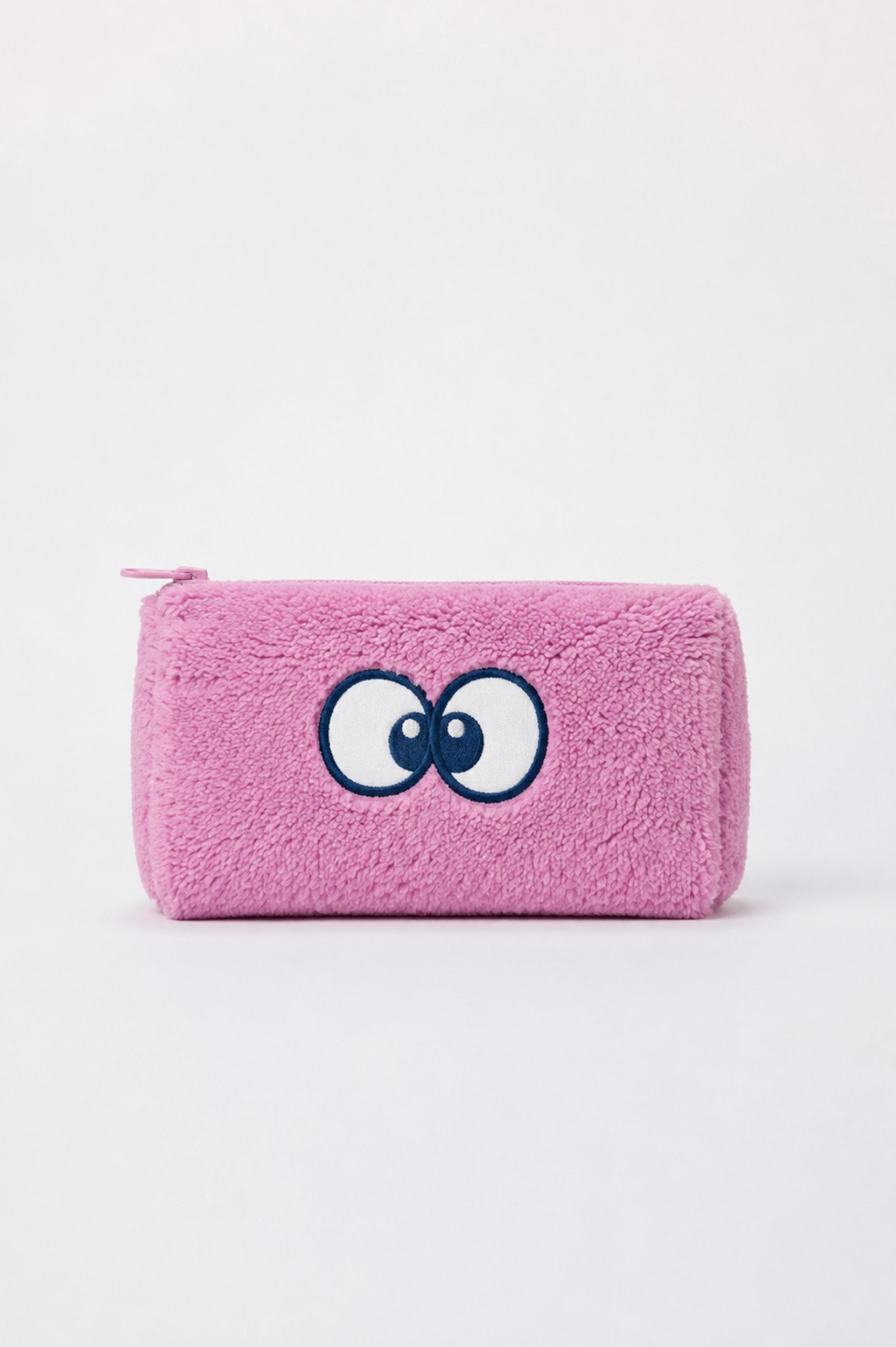 Roze zakje van zachte teddystof